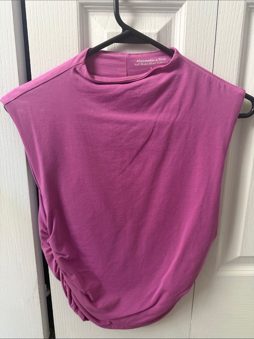 Abercrombie & Fitch Pink Sleeveless Ruched Side Tank